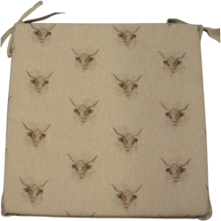 Coussins de Chaise Réversibles Carrés Petites Vaches | Ensemble de 2, 4, 6 ou 8 Coussins de Chaise