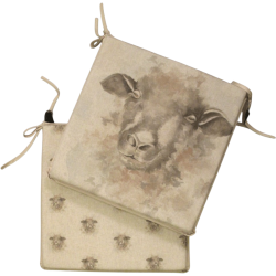 Coussin de Siège Carré Réversible en Laine | Ensemble de 2, 4, 6 ou 8 Coussins de Chaise Campagnards