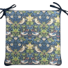 Square Seat Pad Strawberry Thief Navy | Red Square Seat Pads With Ties