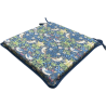 Coussin de Siège Carré Strawberry Thief Marine | Coussins de Siège Carrés Rouges avec Liens