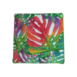 Coussin de Siège Carré Feuilles Tropicales | Coussins de Siège Carrés Multicolores Modernes