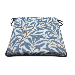 Coussin de Siège Carré Willow Bough Azure Tapestry | Coussins de Siège à Motifs Bleus