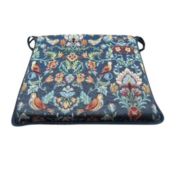 Quadratisches Sitzkissen William Denim Tapestry | Mehrfarbige Tapestry-Sitzkissen