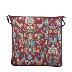 Coussin de siège carré William Tapisserie rouge | Coussins de chaise carrés Tapisserie rouge
