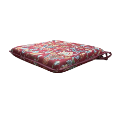 Coussin de siège carré William Tapisserie rouge | Coussins de chaise carrés Tapisserie rouge