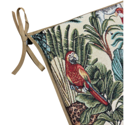 Coussins de Siège Carrés Tapisserie Naturelle de la Forêt Tropicale | Coussins de Chaise en Forme Carrée
