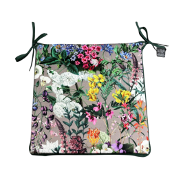 Coussins de Chaise en Velours à Motif Floral Carré | Coussins de Siège Carrés à Motif Floral