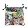 Coussins de Chaise en Velours à Motif Floral Carré | Coussins de Siège Carrés à Motif Floral