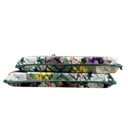 Quadratische florale Samt-Stuhlkissen | Florale quadratische Sitzkissen