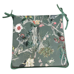Quadratische Samtkissen im Chinoiserie-Stil | Gemusterte quadratische Samtsitzkissen