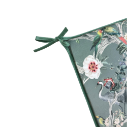 Quadratische Samtkissen im Chinoiserie-Stil | Gemusterte quadratische Samtsitzkissen