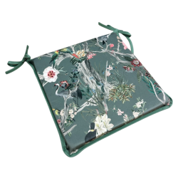Quadratische Samtkissen im Chinoiserie-Stil | Gemusterte quadratische Samtsitzkissen