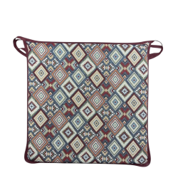 Coussins de siège carrés en tapisserie aztèque | Coussins de chaise carrés multicolores |