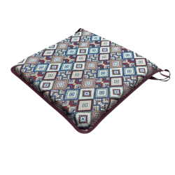 Coussins de siège carrés en tapisserie aztèque | Coussins de chaise carrés multicolores |