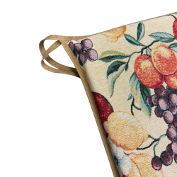 Coussin de Siège Carré Tapisserie Fruits Naturels | Coussin de Chaise Carré Multicolore
