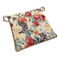 Coussin de Siège Carré Tapisserie Fruits Naturels | Coussin de Chaise Carré Multicolore