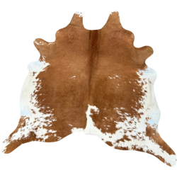 Tapis en Peau de Vache Extra Extra Large Marron & Blanc | Très Grande Peau de Vache