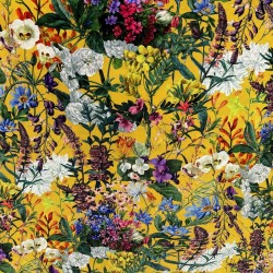 Floralstoff | Bedruckter Samt | Blumensamt Polstersamt