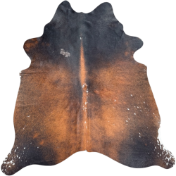 Grande Tappeto in Pelle di Mucca Marrone | Grande Pelle di Mucca Marrone | Pelo Naturale su Pelle