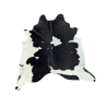 Extra Large Zwart & off- White Koeienhuid Tapijt | X/Large Haar op Huid Tapijt
