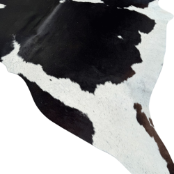Extra Large Black & off- White Cowhide Rug | X/Large Hair on Hide Rug