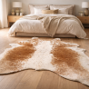 Grand Tapis en Peau de Vache Tan & Blanc Cassé | Tapis en Peau avec Poils XX/Grand