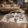 Tapis en Peau de Vache Noir Gris & Blanc Extra Large | Tapis en Peau de Vache X/Large