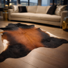 Tapis en Peau de Vache Marron et Beige | Peau de Vache Marron Clair | Poils sur Peau Beige