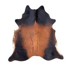 Tapis en Peau de Vache Marron et Beige | Peau de Vache Marron Clair | Poils sur Peau Beige