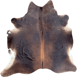 Grande pelle di mucca naturale marrone | Tappeto in pelle di mucca marrone | Pelle marrone con pelo |