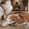 Tapis en Peau de Vache Tan & Blanc | Peau de Vache Tan & Blanc | Poils Tan sur Peau