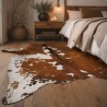 Tapis en Peau de Vache Tan & Blanc | Peau de Vache Tan & Blanc | Poils Tan sur Peau