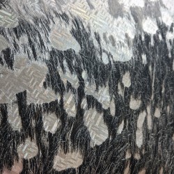 Grey & Silver Holografisches Kuhfell | Grau & Silber Metallic Kuhfell Teppich