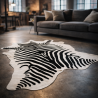 X/Large Stampa Zebra Pelle di Mucca | Tappeto Pelle di Mucca Zebra Bianco e Nero |