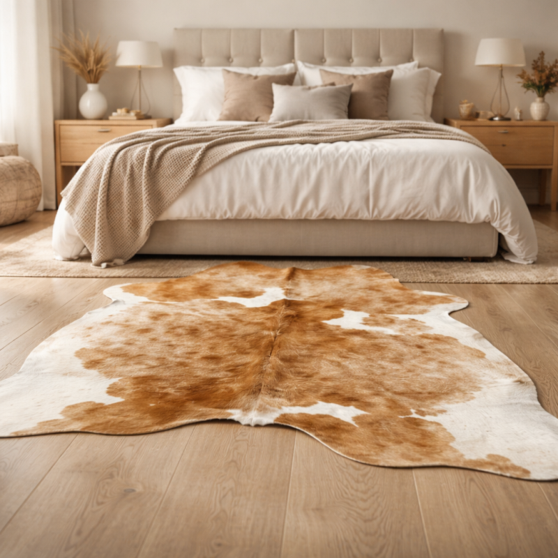 Grote Bruine & Witte Koeienhuid Vloerkleed | Bruine & Witte Koeienhuid | Bruin Haar op Huid