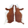 Grande Pelle di Mucca Marrone Chiaro e Bianca | Tappeto di Pelle di Mucca Marrone Rosso e Bianca|