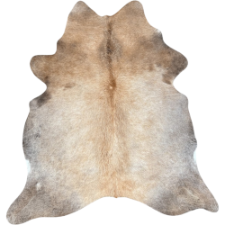 Tapis en Peau de Vache Marron/Beige Grande | Peau de Vache Marron Pâle | Grande Peau avec Poils