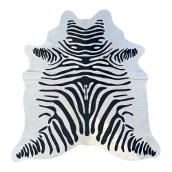 Grote Gedrukte Zebrahuid Koeienhuid Tapijt| Grote Zwart & Wit Zebrahuid Koeienhuid Tapijt