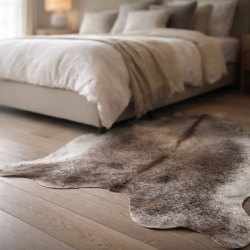 Peau de vache marron/beige Triple XL | Tapis en peau de vache énorme | Enorme peau de vache