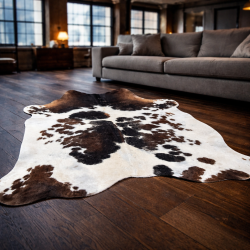 Tapis en Peau de Vache Marron & Blanc Extra Large | Peau de Vache Naturelle X/Large