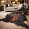 Grande peau de vache naturelle marron | Tapis en peau de vache marron | Peau avec poils marron |