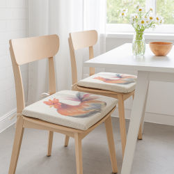 Cuscini per Sedie Reversibili con Motivo Gallo | Set di 2, 4, 6 o 8 Cuscini per Sedie