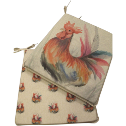 Coussins de siège coniques réversibles Rooster | Ensemble de 2, 4, 6 ou 8 coussins de chaise