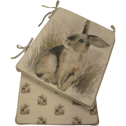 Kaninchen Wende-Sitzkissen | Set mit 2, 4, 6 oder 8 Hasen-Stuhlkissen
