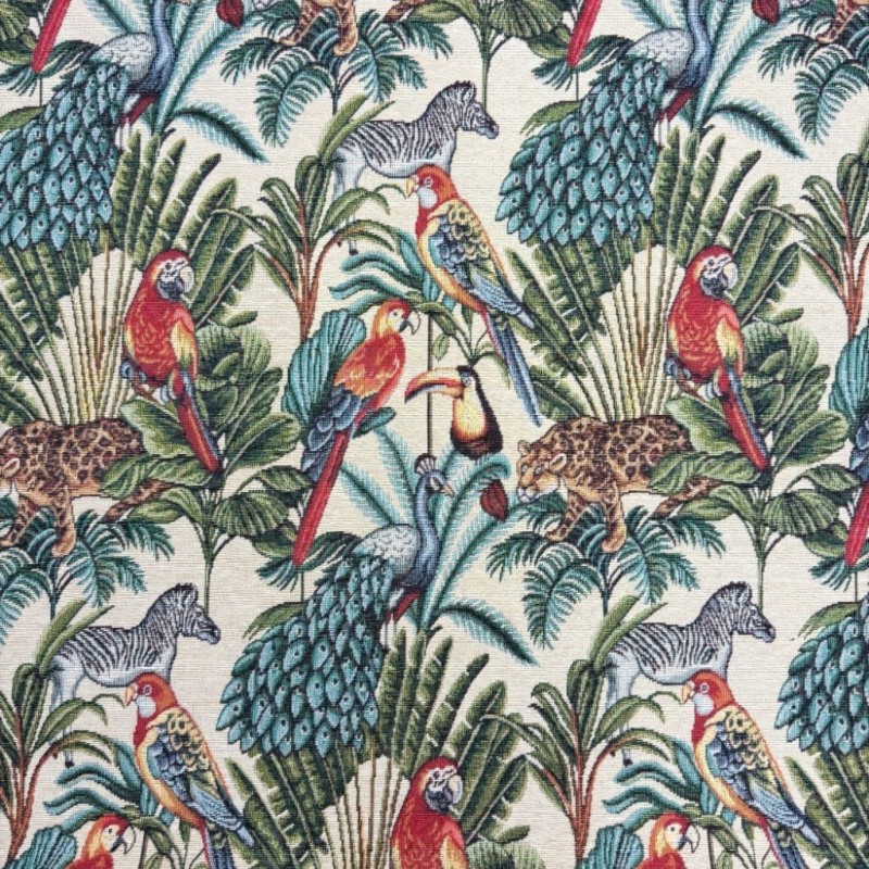 Tissu de tapisserie naturelle de la forêt tropicale |Tissu imprimé tropical |Tissu d'artisanat