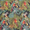 Regenwoud Zwart Wandtapijt Stof |Tropisch Bedrukte Stof |Handwerk Stof