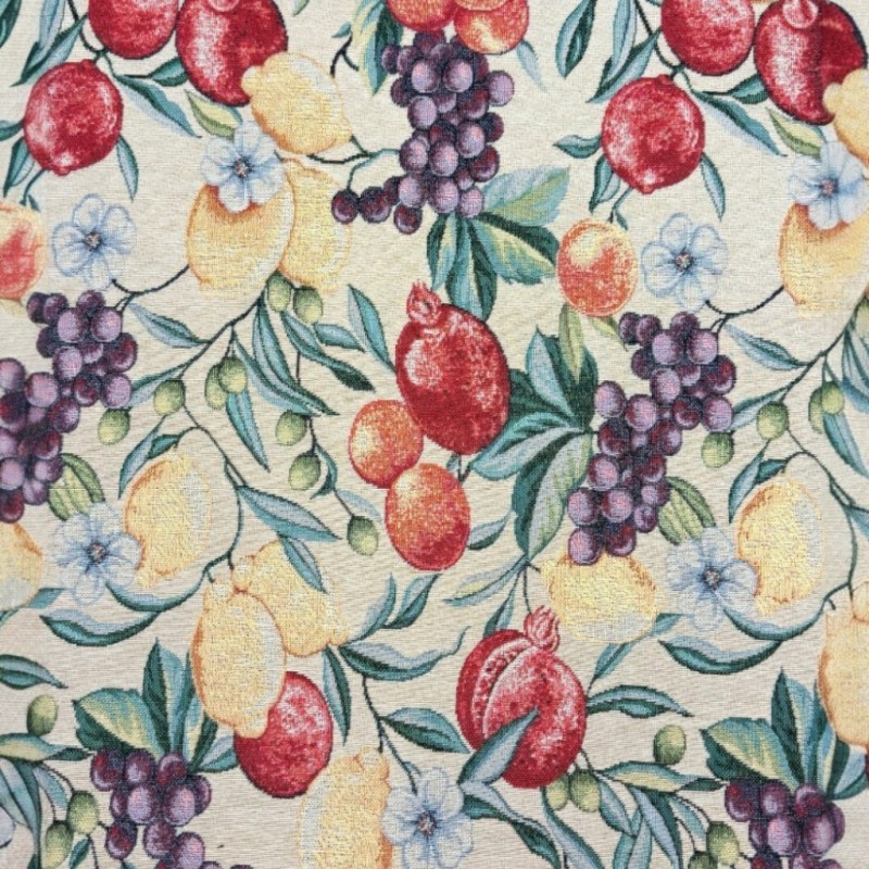 Tessuto Arazzo Frutta Naturale | Tessuto Stampato Frutta | Tessuto Artigianale Frutta
