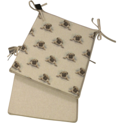 Cuscino per Sedia Piccolo Pug Reversibile a Forma Conica | Set di 2, 4, 6 o 8 Cuscini per Sedia