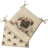 Großes Pug Wende-Sitzkissen | Set mit 2, 4, 6 oder 8 Stuhlkissen