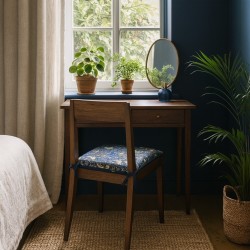 Cuscino per Sedia Affusolato Strawberry Thief Navy | Cuscini per Sedia con Stampa William Morris